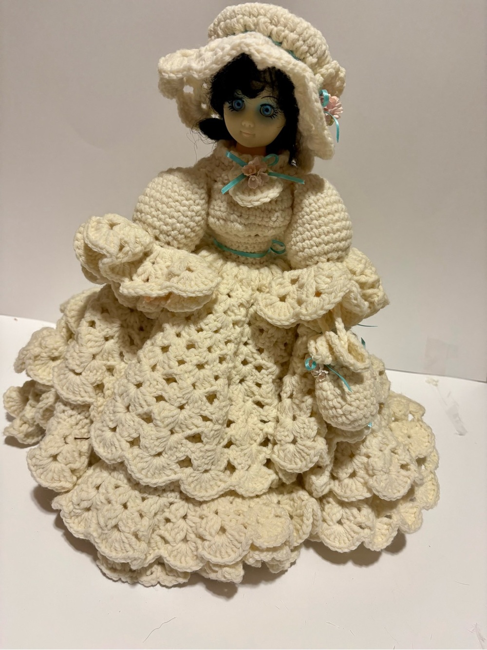 Vintage Handcrafted Crocheted Bed Doll